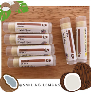 Coconut scented organic lip balms