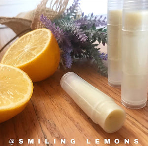 Lemon scented organic lip balms