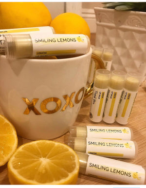 Lemon scented organic lip balms